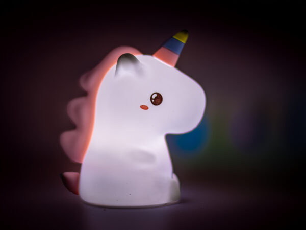 Cute Unicorn Night Light for Kids Room Décor, Rechargeable, 7 Color Changing Night Lamp