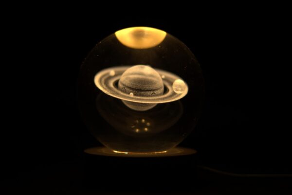 3D Jupiter Crystal Ball with Base for Living Room, decoration, gift Night Lamp Night Lamp