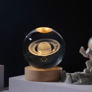 3D Jupiter Crystal Ball with Base for gift Night Lamp