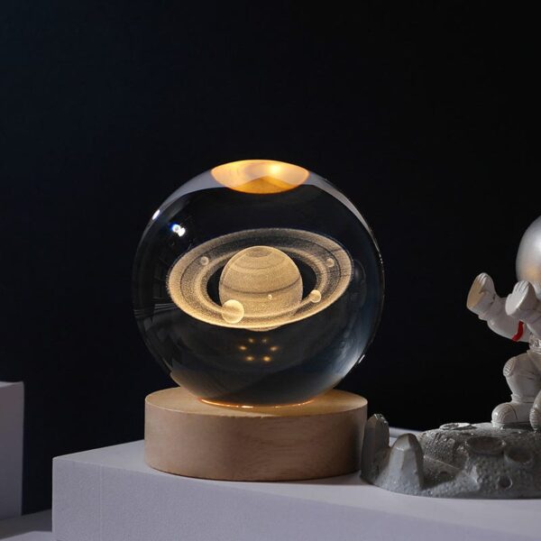 3D Jupiter Crystal Ball with Base for Living Room, decoration, gift Night Lamp Night Lamp - Image 2