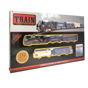 Electric Express Train Set - 19 Pieces Realistic Simulation High-Speed Black Train Toy for Kids